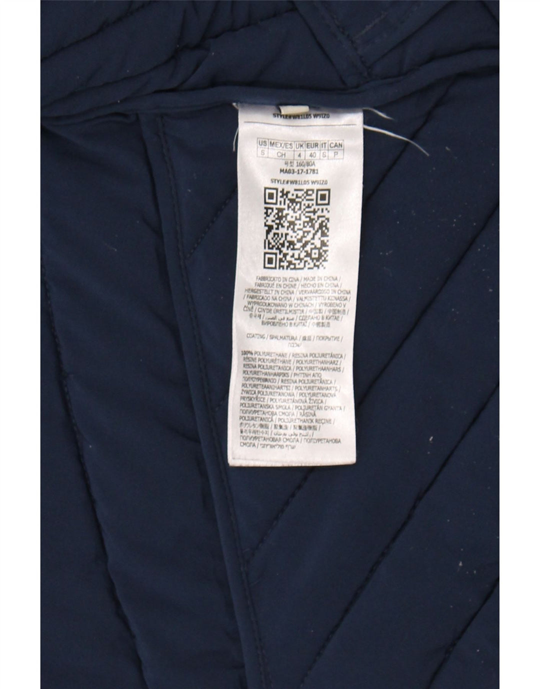 GUESS Womens Padded Jacket UK 4 XS Navy Blue Polyurethane Vintage Guess and Second-Hand Guess from Messina Hembry 