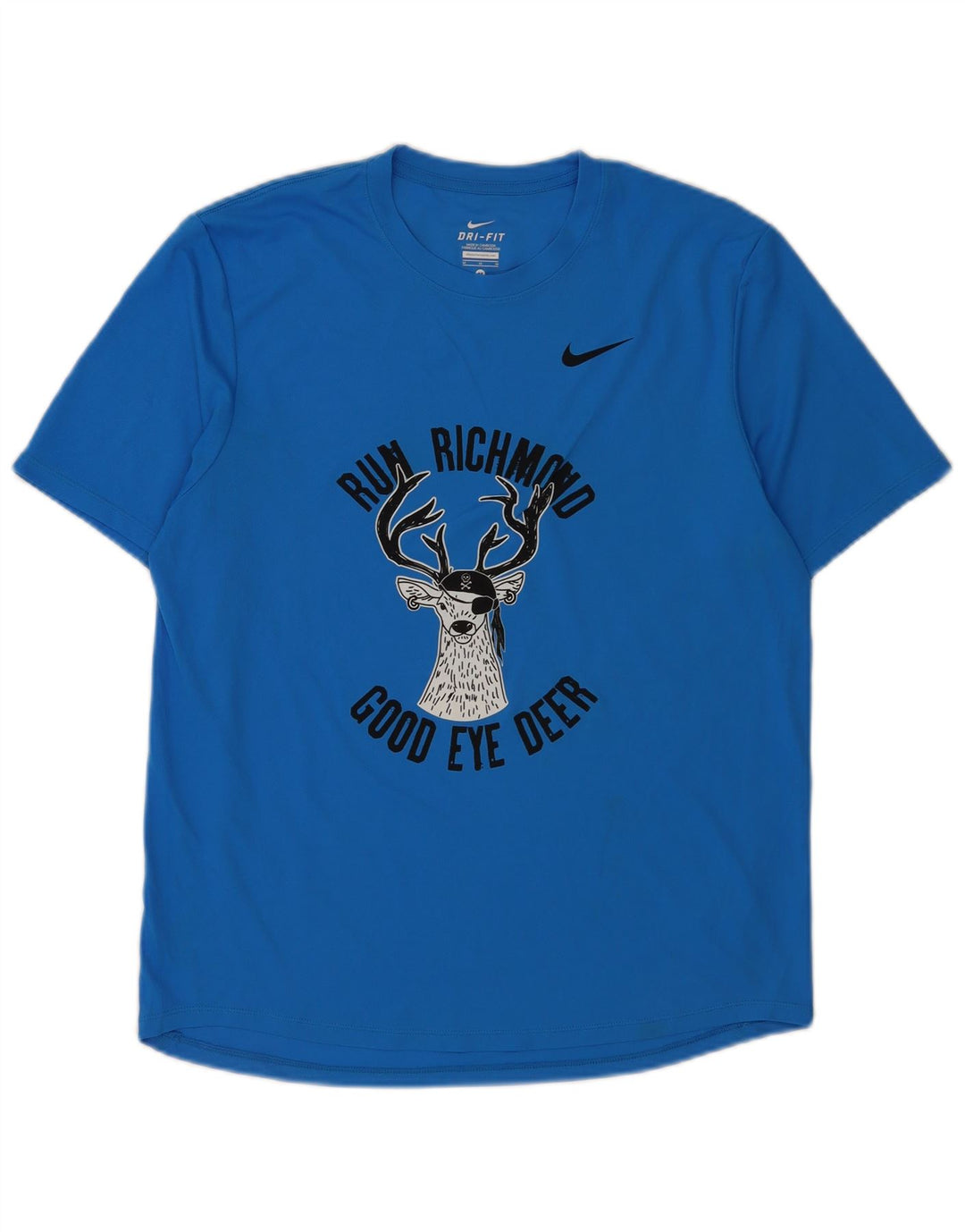 Nike Mens Dri Fit Graphic T-Shirt Top Medium Blue Polyester
