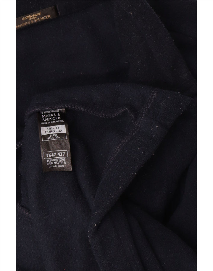 Marks & Spencer Damen Fleecejacke UK 14 Large Marineblau Polyester