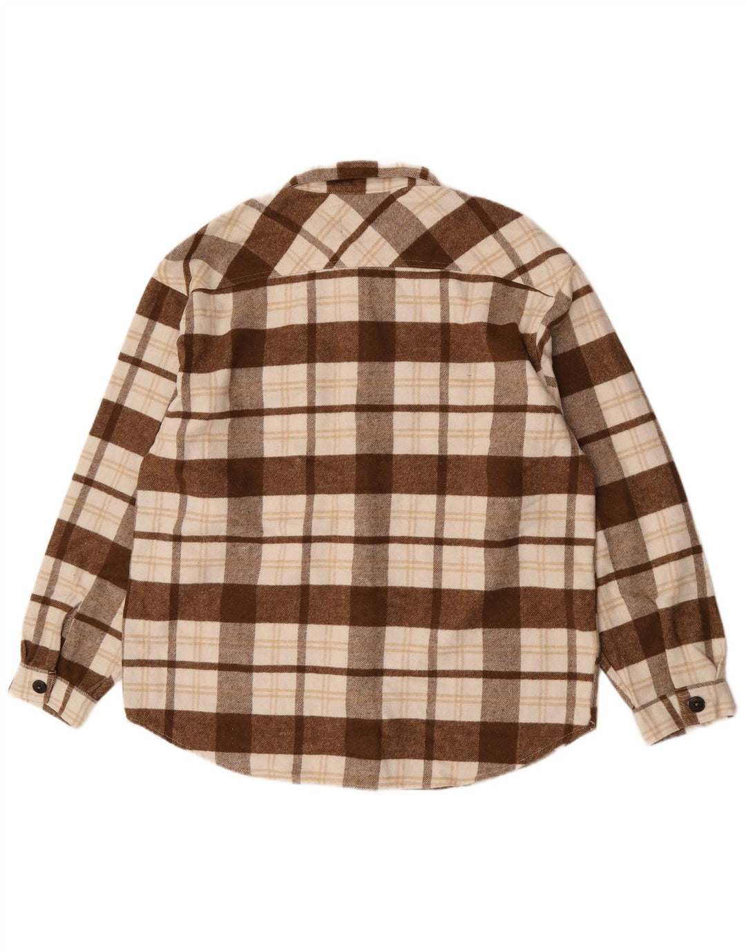 Jack & Jones Mens Flannel Shirt XL Brown Check Polyester