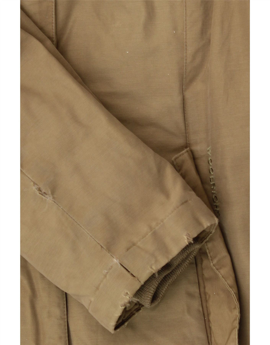 WOOLRICH Womens Hooded Padded Coat UK 10 Small Khaki Vintage Woolrich and Second-Hand Woolrich from Messina Hembry 