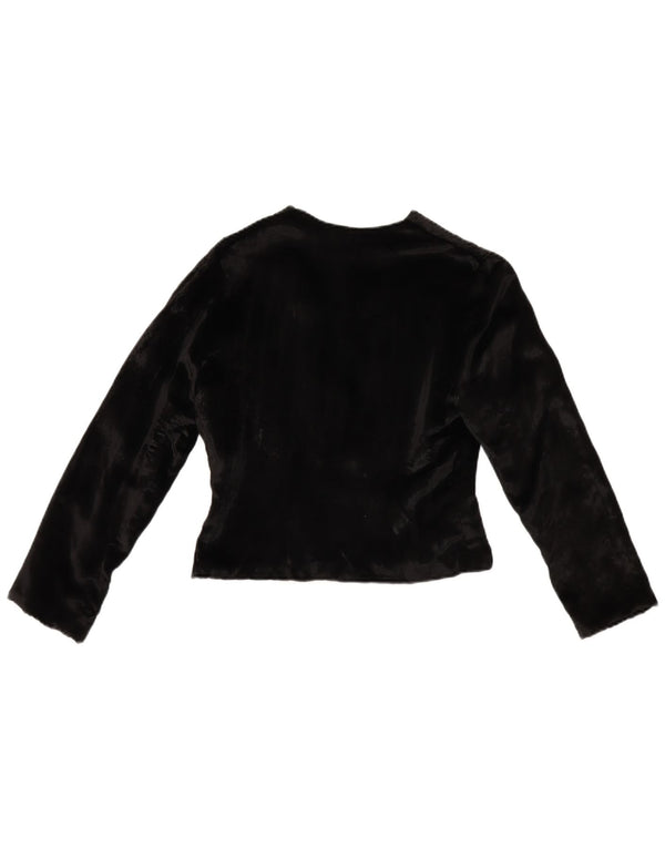 Vintage Dame Velvet Bolero Jacket UK 10 Small Black