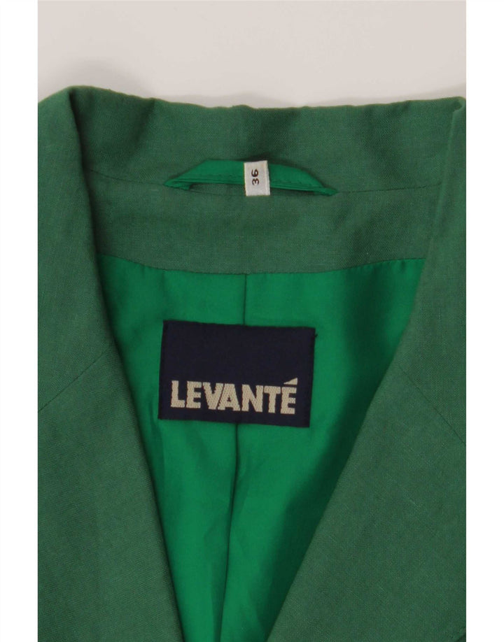 Levante Womens 4 Button Blazer Jacket EU 36 Pequeno Verde Poliéster