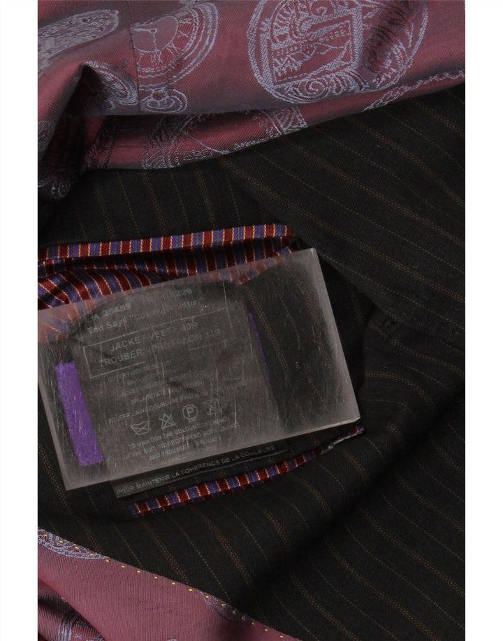 TED BAKER Mens 2 Button Blazer Jacket UK 40 Large Black Pinstripe Wool