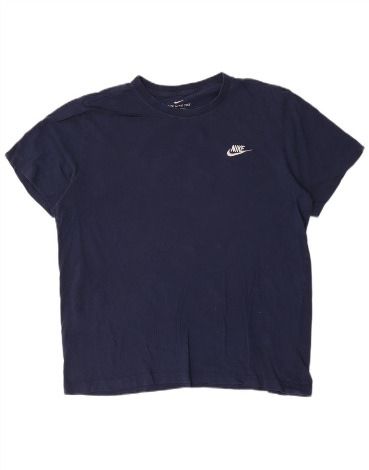 Nike Mens T-Shirt Top Large Navy Blue Cotton