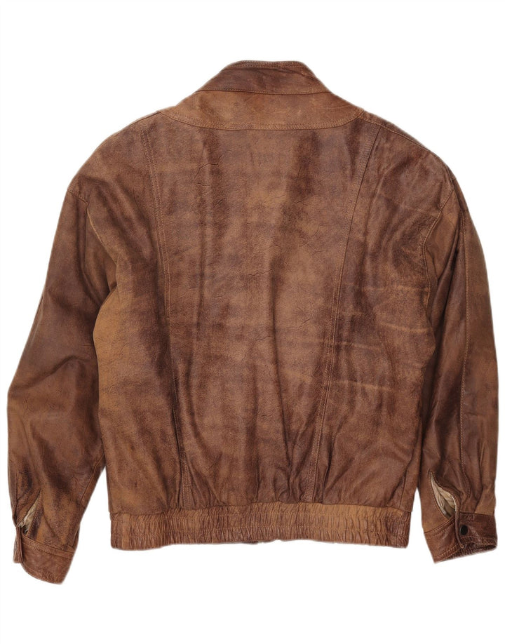 Picdor Chaqueta de cuero para hombre EU 50 Cuero marrón grande