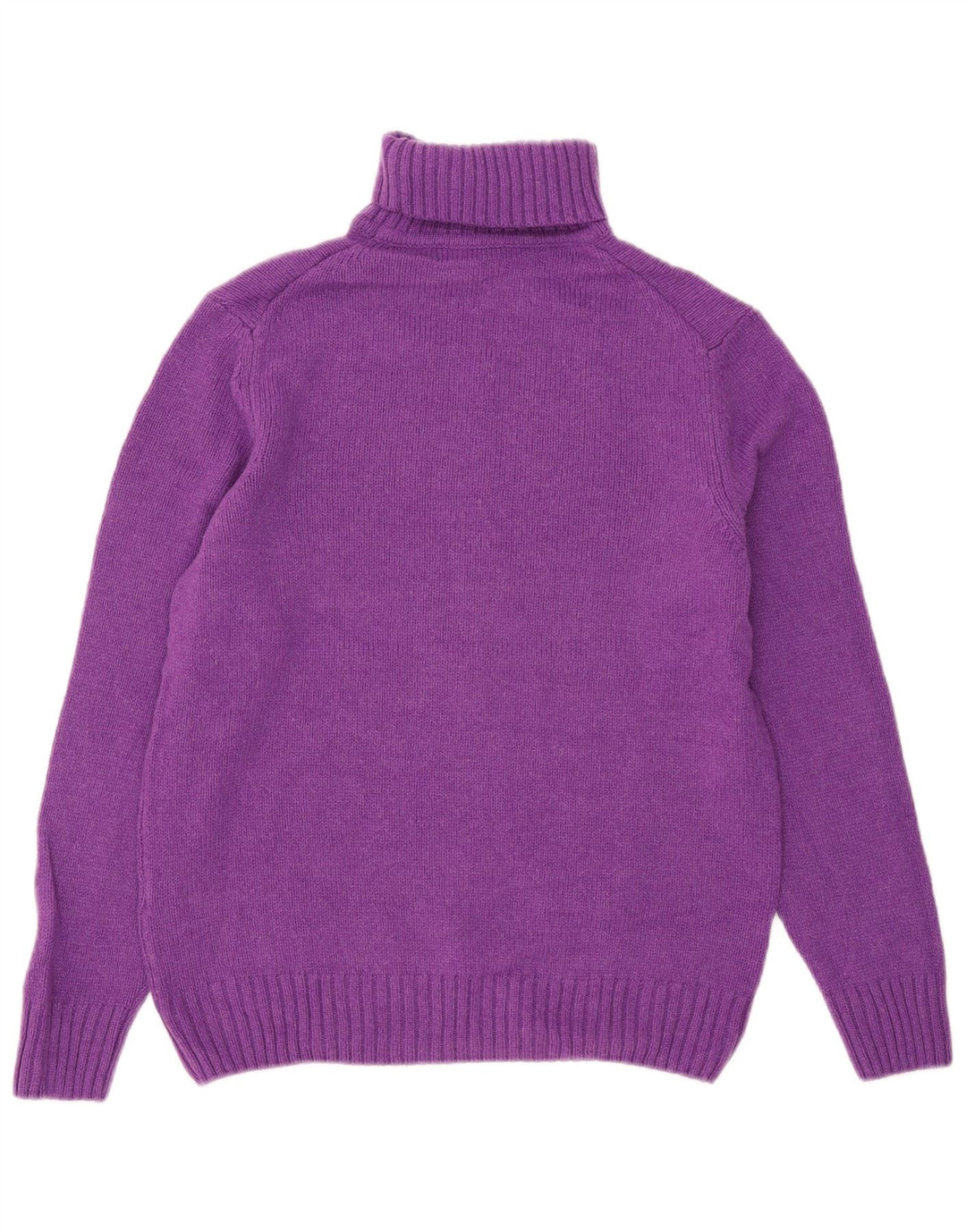 Zara Dame Rullehals Sweater UK 14 Medium Lilla Uld