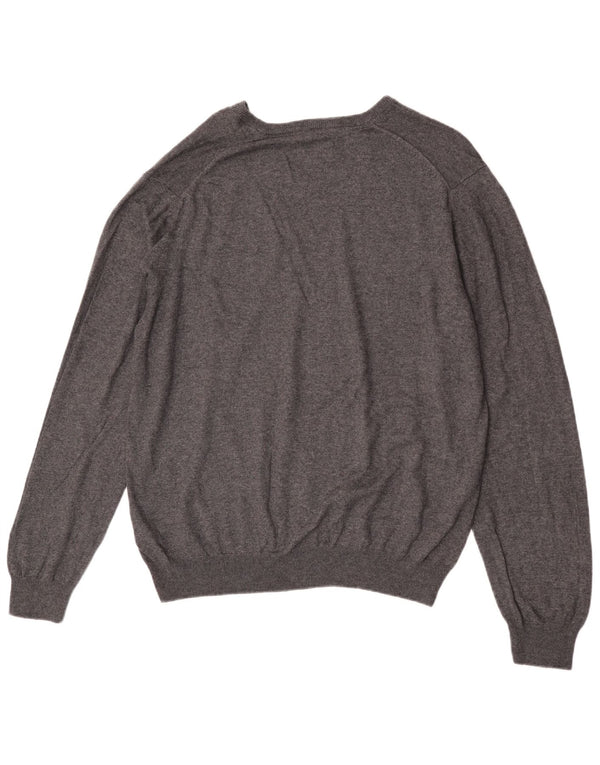 Marks & Spencer Herre Regular Fit V-hals sweater XL Grå Bomuld