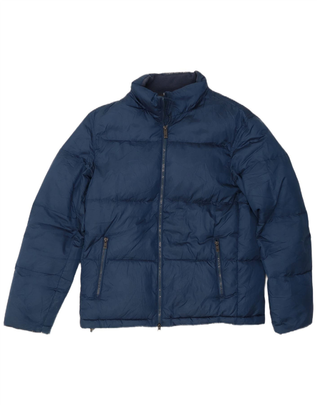 Massimo Dutti Mens Padded Jacket UK 40 Large Navy Blue Polyester