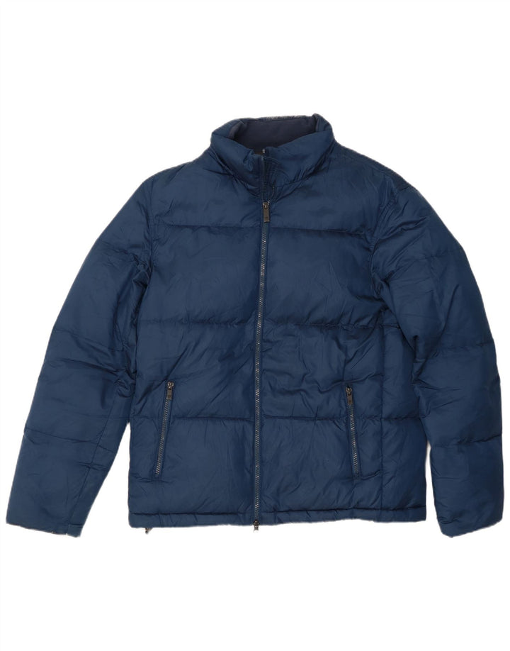 Massimo Dutti Mens Padded Jacket UK 40 Large Navy Blue Polyester