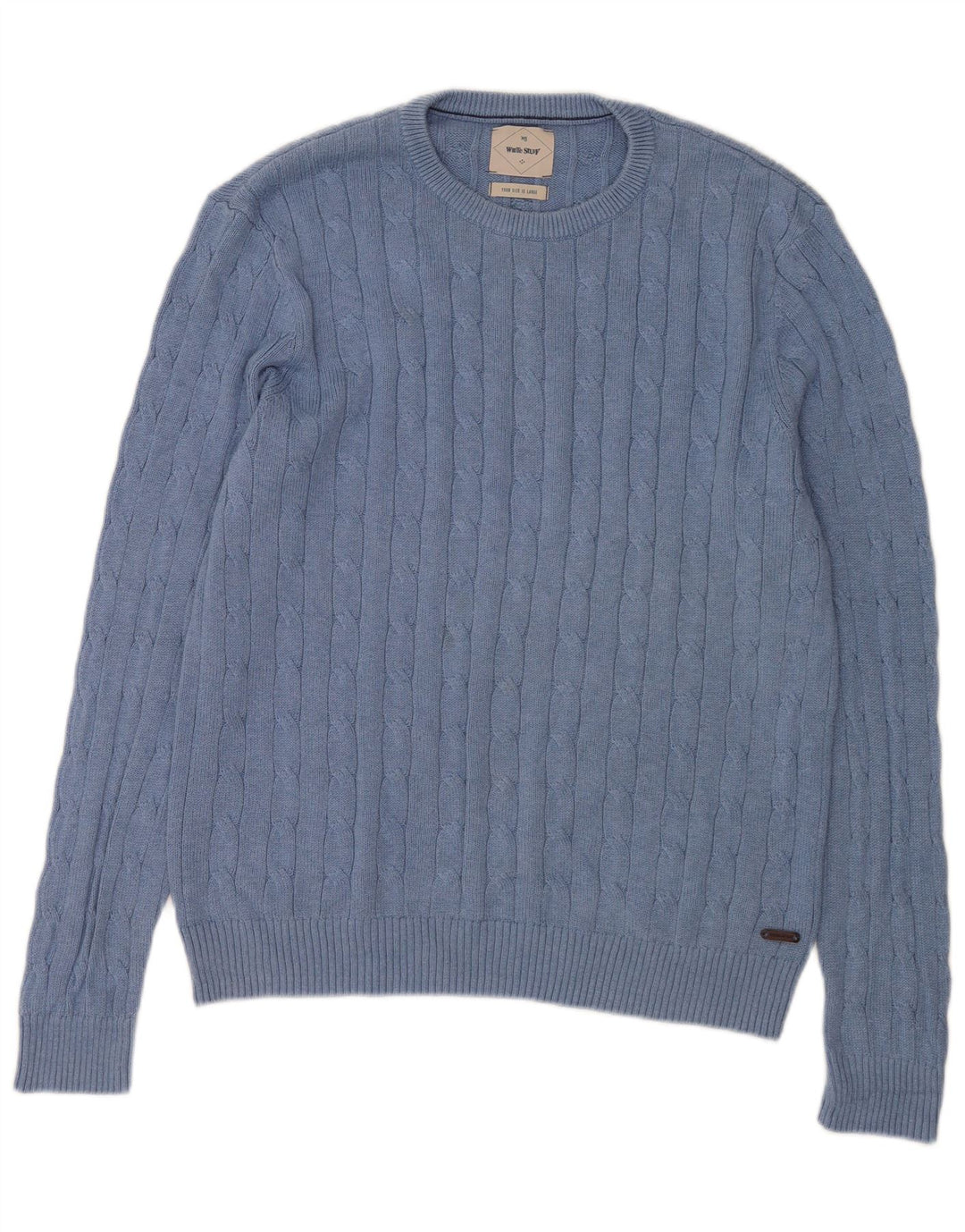 WHITE STUFF Mens Crew Neck Jumper Sweater Large Blue Cotton