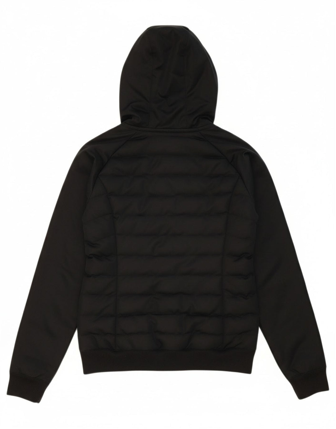 ADIDAS Womens Hooded Padded Jacket UK 10 Small Black Polyester