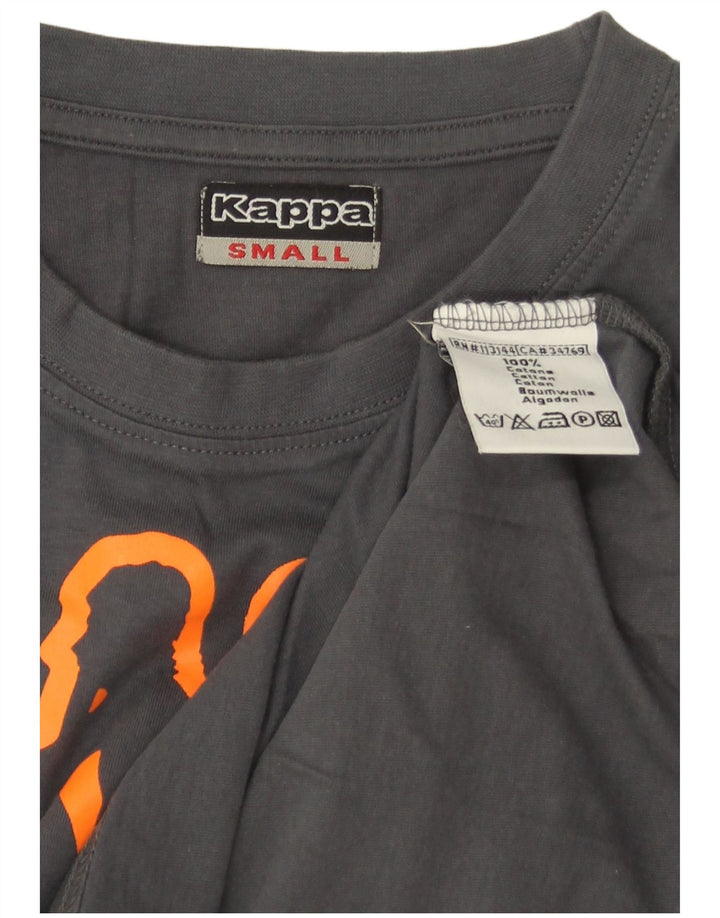Kappa Herre Grafisk T-Shirt Top Lille Grå Bomuld