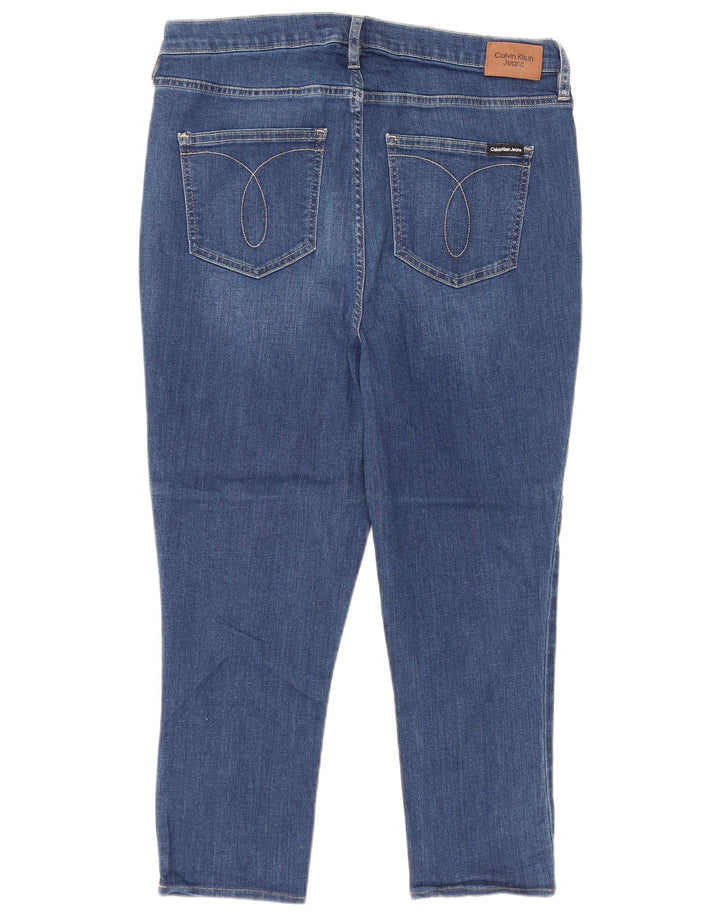 CALVIN KLEIN Womens Capri Jeans W32 L22 Blue Cotton