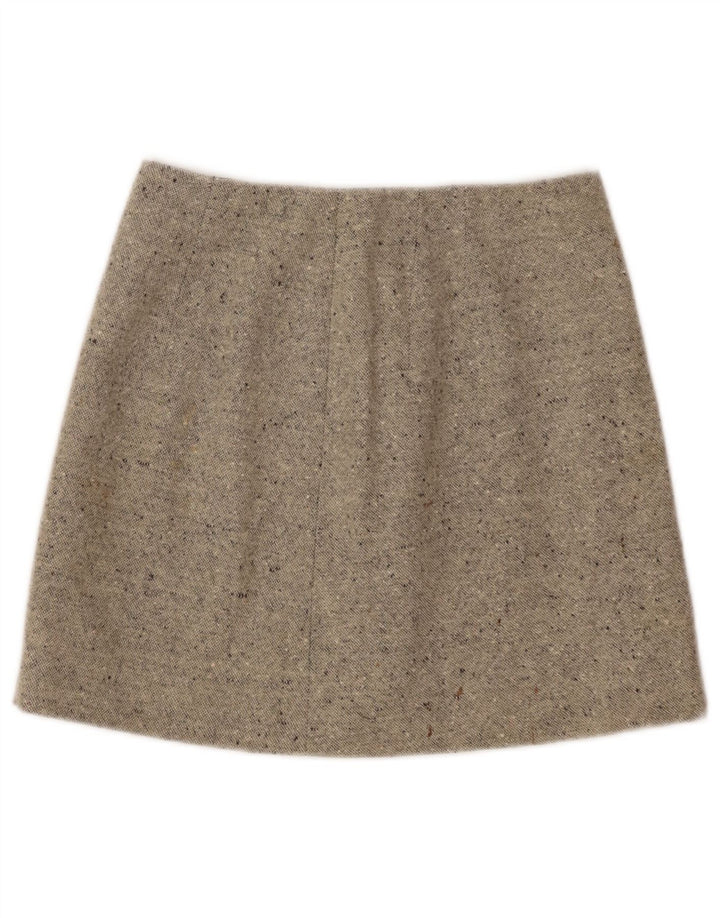 Vintage Womens Mini Skirt W26 Small Beige Flecked