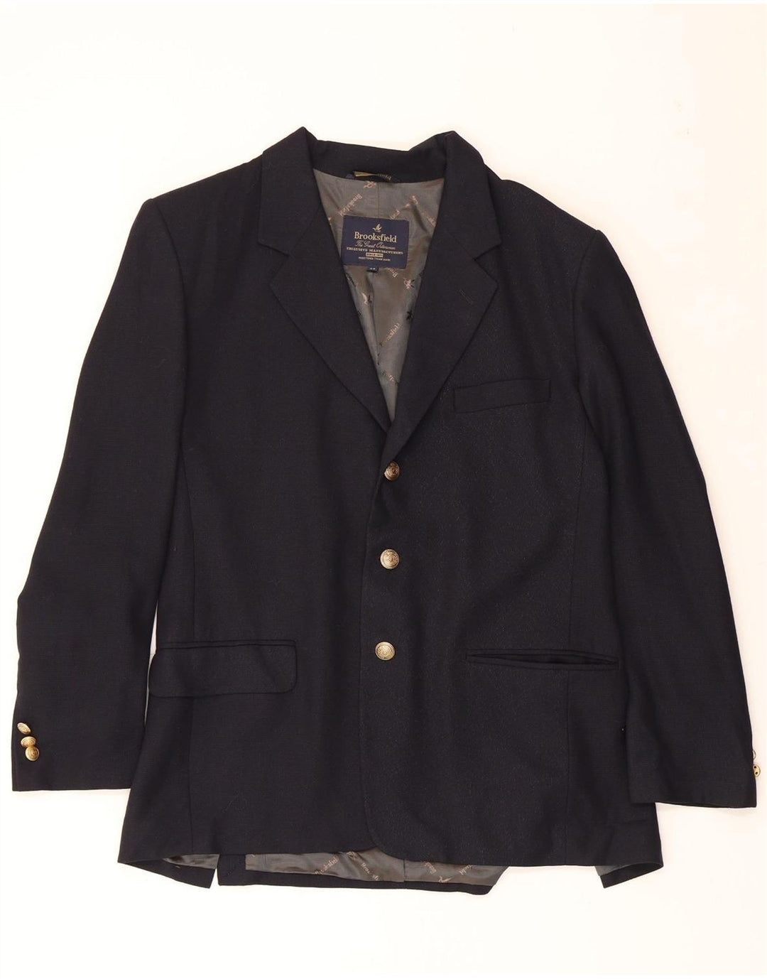 BROOKSFIELD Mens 3 Button Blazer Jacket IT 44 XS Navy Blue Wool