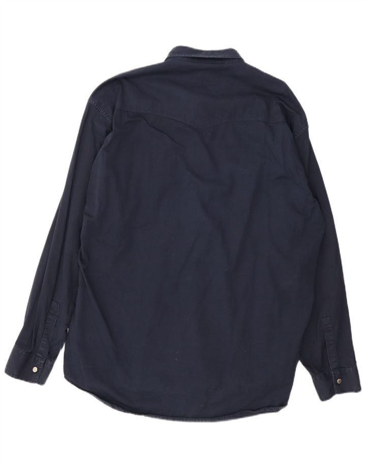Kantaros Mens Shirt 2XL Navy Blue Cotton