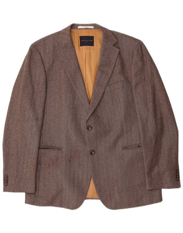 Sacou blazer pentru bărbați Tommy Hilfiger, cu 2 nasturi, IT 56 3XL, lână gri Herringbone