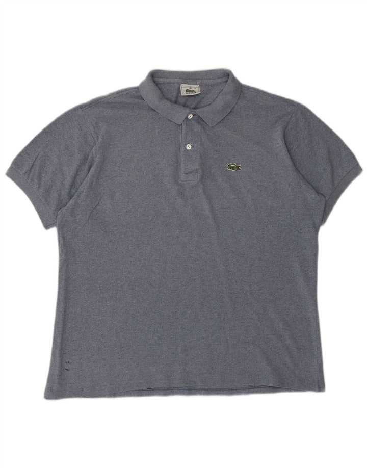LACOSTE Mens Polo Shirt Size 5 Large Blue Cotton