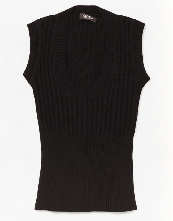 Canotta da donna Coveri UK 4 XS in lana nera