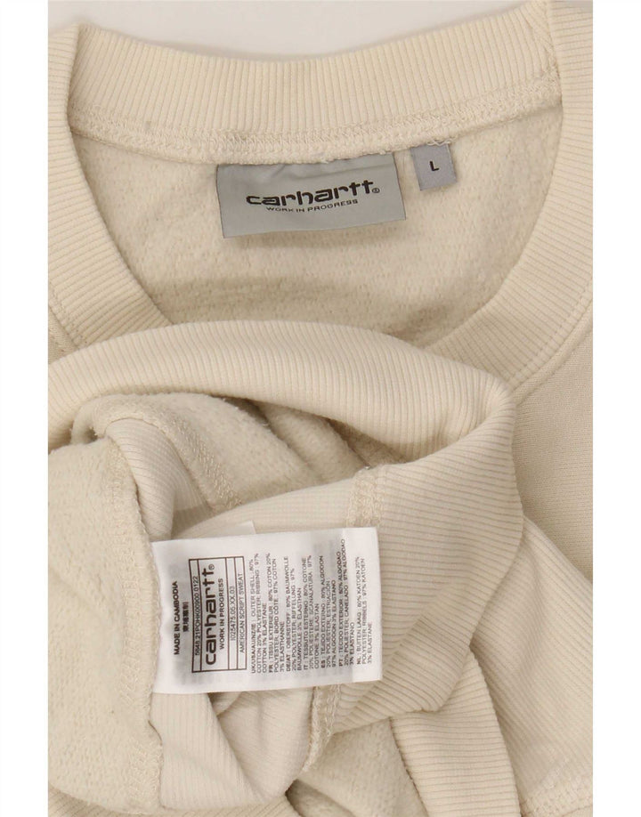 Carhartt Mens Sweatshirt Jumper Large Beige Cotton