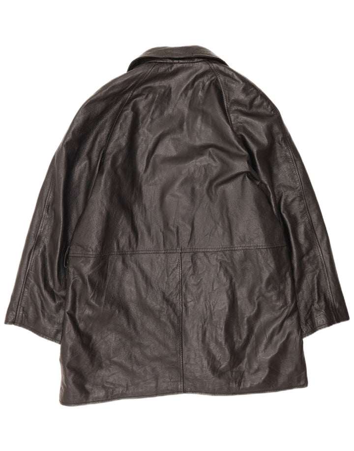 Mary Anne Womens Leather Jacket UK 18 XL Black