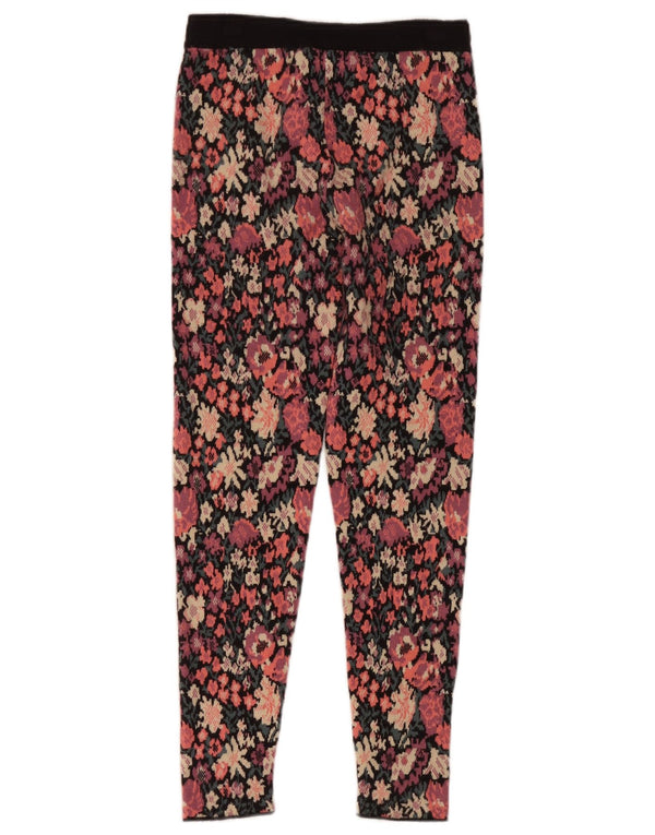 Zara Womens Leggings UK 8 Small Multicolored Floral Polyester