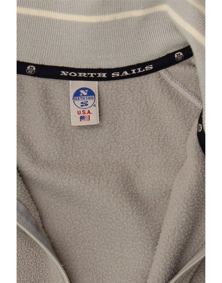 North Sails Mens Fleece Jacket UK 40 Large Grey Colourblock Polyester