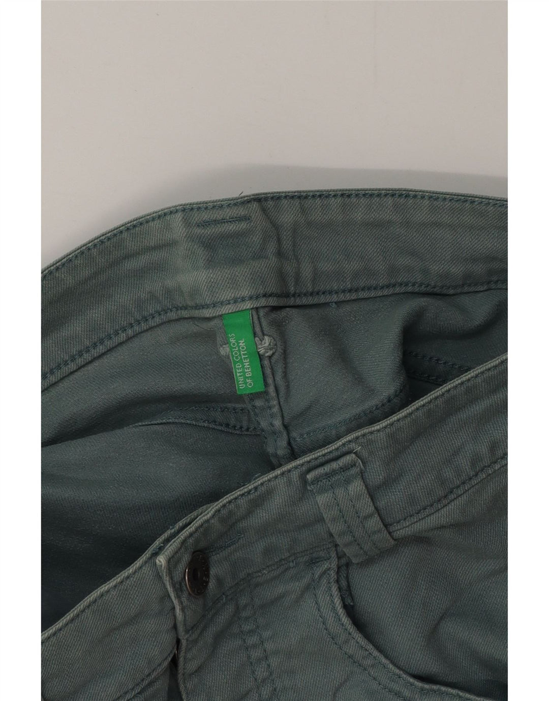 BENETTON Womens Denim Shorts W32 Large Green