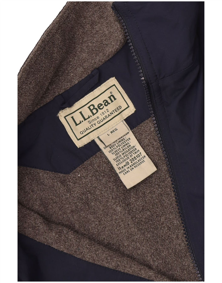 L.L.Bean Chaqueta Bomber para Hombre UK 40 Grande Poliéster Azul Marino