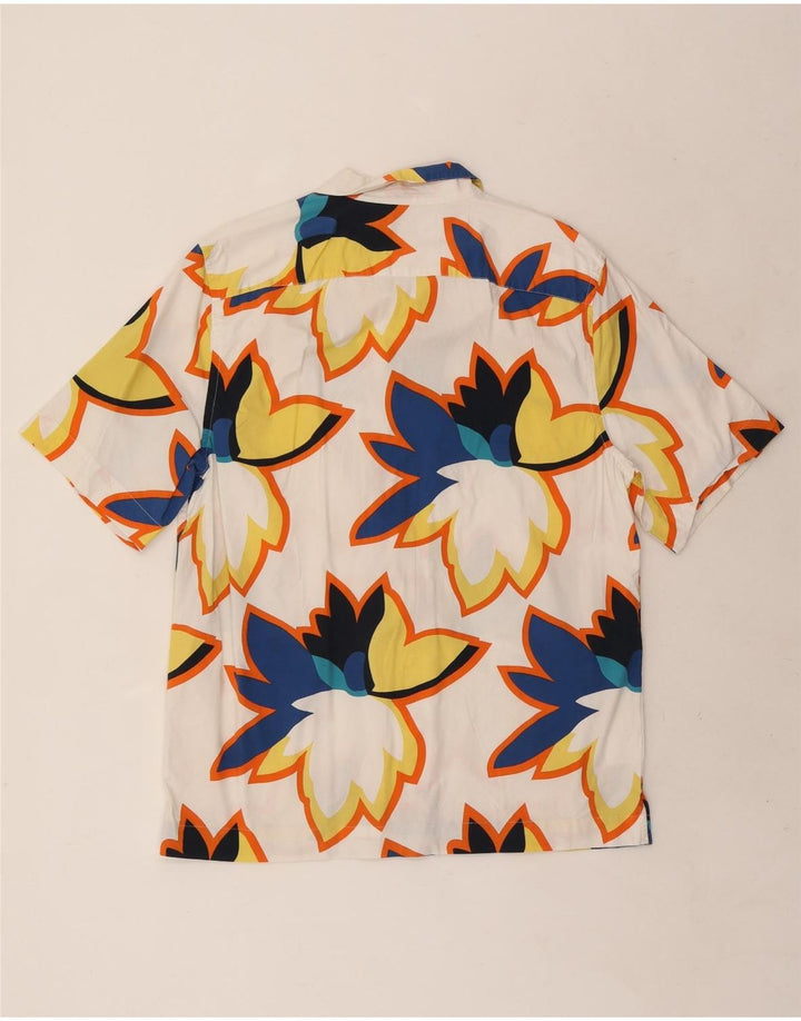Penguin Mens Short Sleeve Shirt Medium White Floral