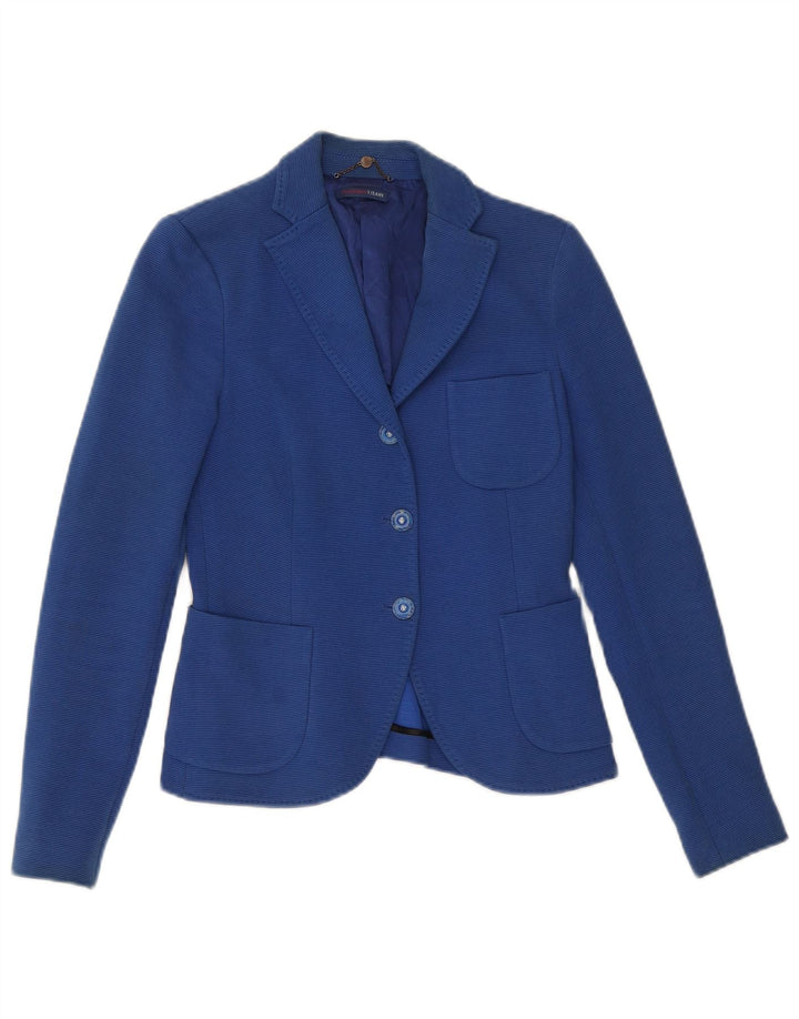 Giacca Blazer 3 Bottoni Donna Trussardi IT 40 Small Blu Cotone