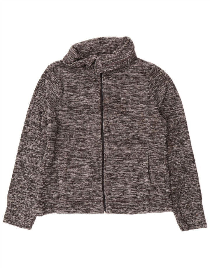 CALVIN KLEIN Womens Performance Fleece Jacket UK 14 Medium Grey Flecked