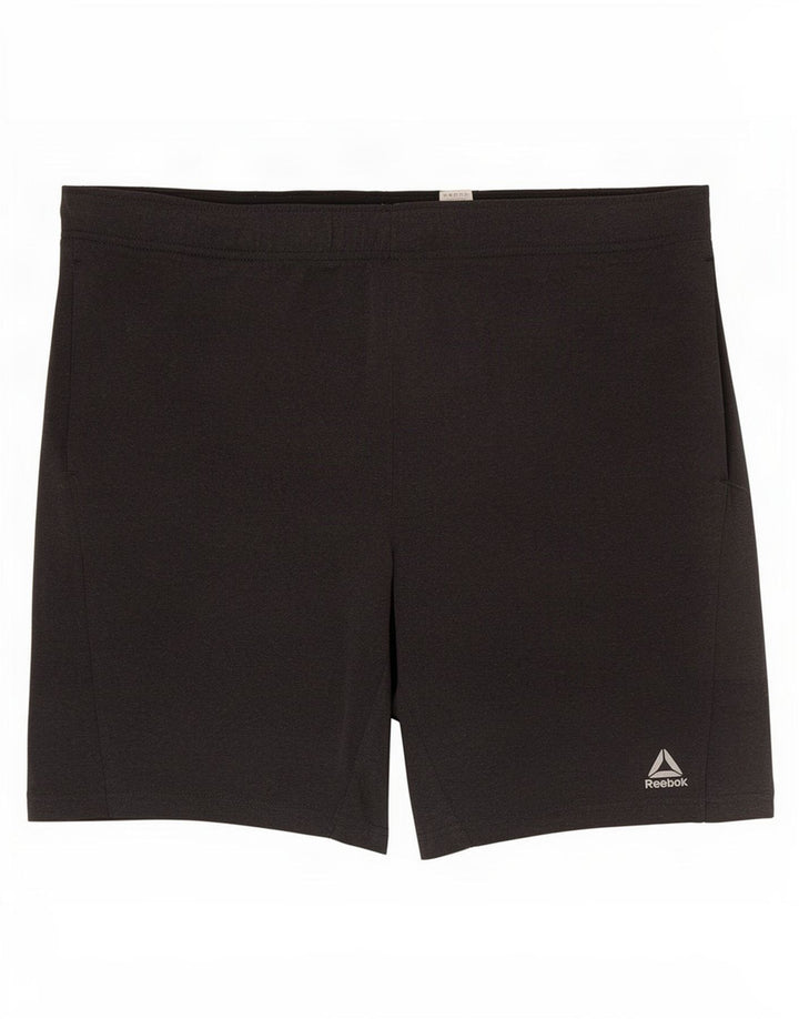 Pantaloncini sportivi Reebok da uomo in poliestere grigio medio