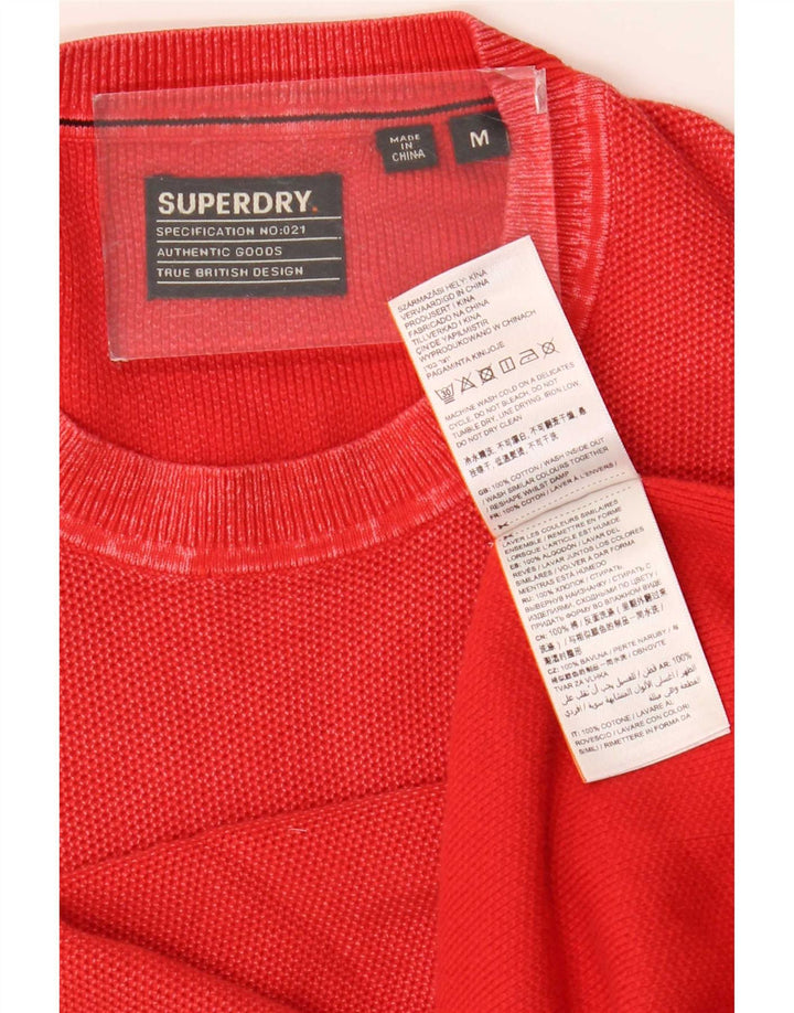 Superdry Mens Crew Neck Jumper Sweater Medium Red Cotton