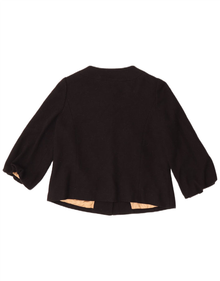 Monsoon Womens 3/4 Sleeve Bolero Jacket UK 10 Small Black Wool