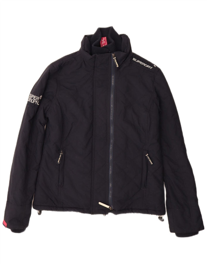SUPERDRY Womens Windcheater Windbreaker Jacket UK 14 Medium Navy Blue