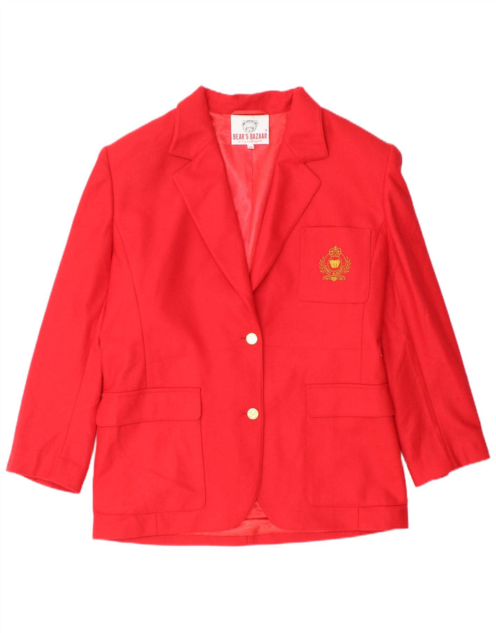 Laura Biagiotti Chaqueta Blazer de 2 Botones para Mujer IT 48 XL Lana Roja