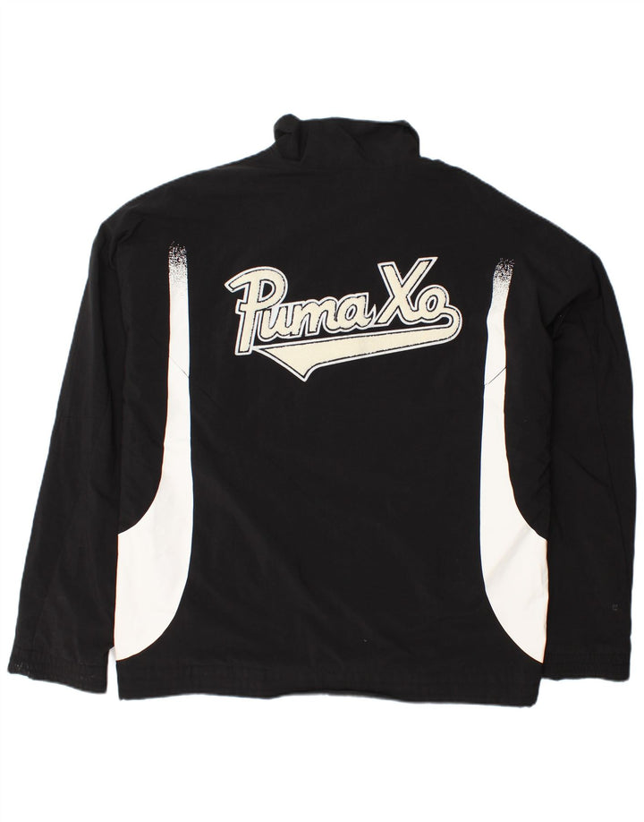 PUMA Mens Graphic Tracksuit Top Jacket Large Black Colourblock