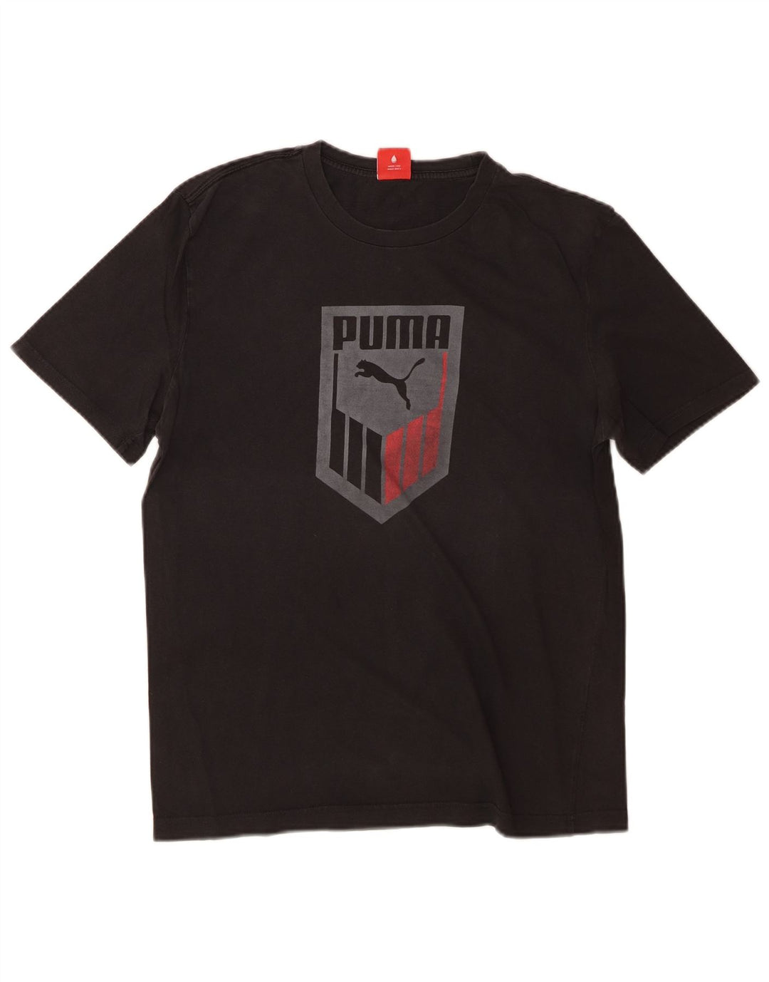 PUMA Mens Graphic T-Shirt Top Medium Black