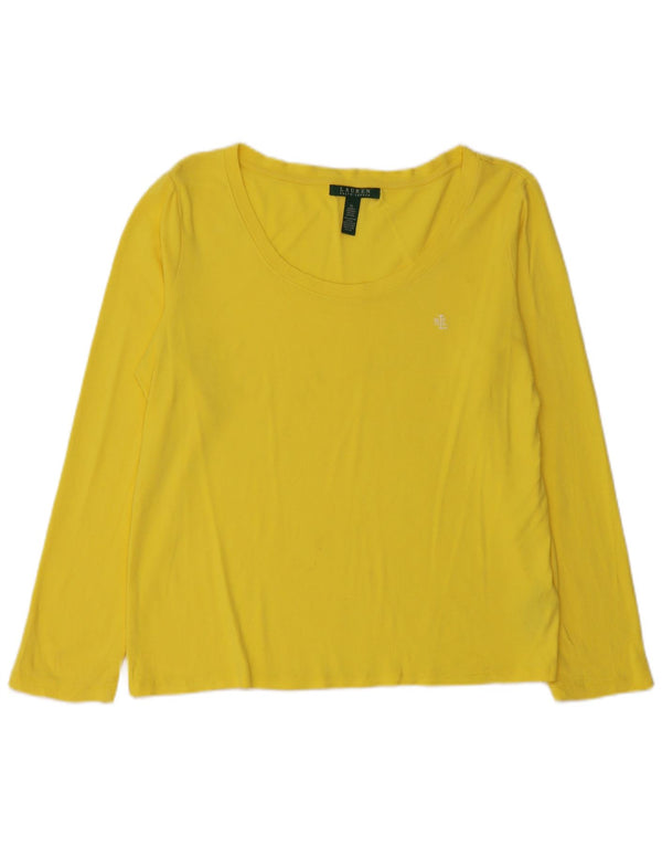 Γυναικείο τοπ Ralph Lauren μακρυμάνικο UK 18 XL κίτρινο βαμβακερό