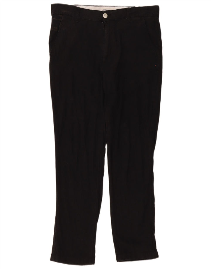Jack & Jones Mens Slim Chino Trousers W30 L27 Black Polyester