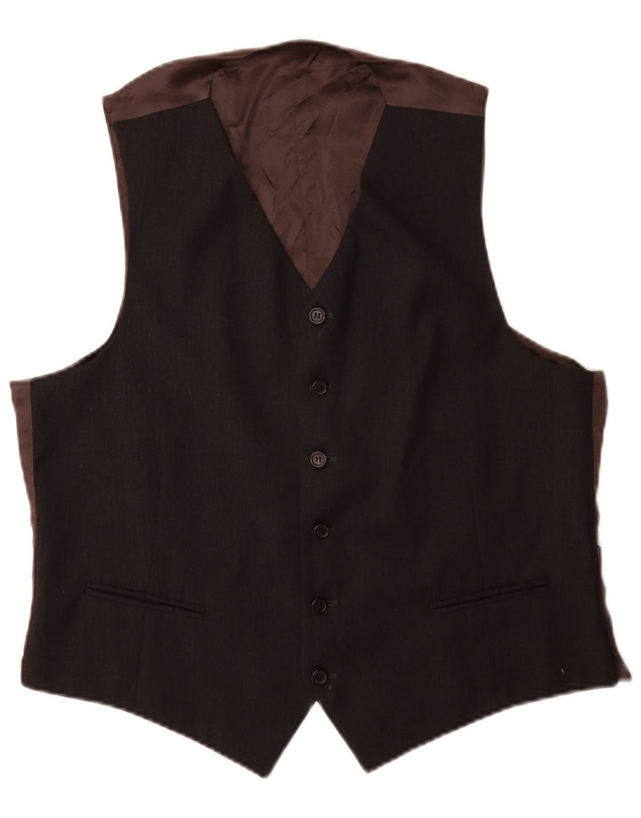Vintage Mens Waistcoat IT 54 XL Black Wool