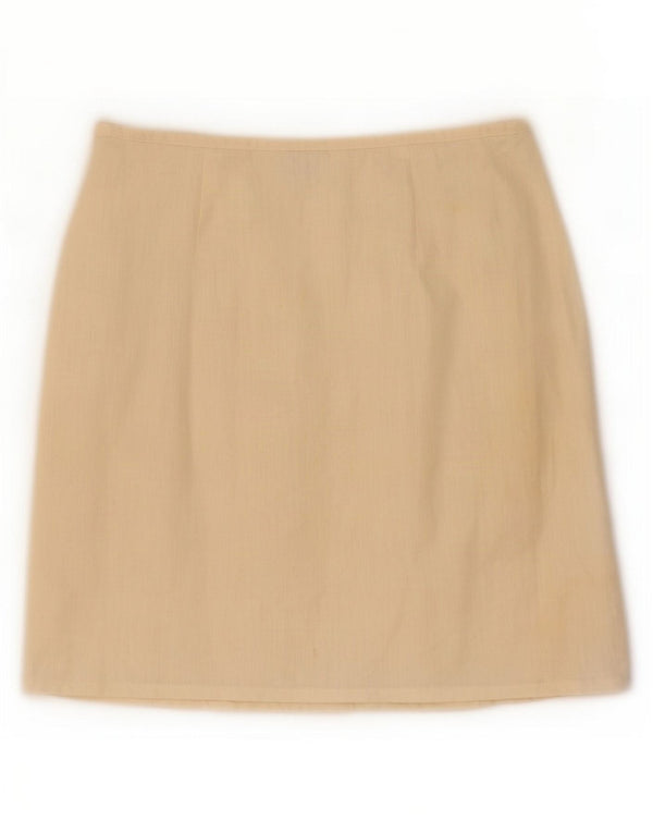 Benetton Damen Mini-Wickelrock IT 44 Medium W28 Beige Baumwolle