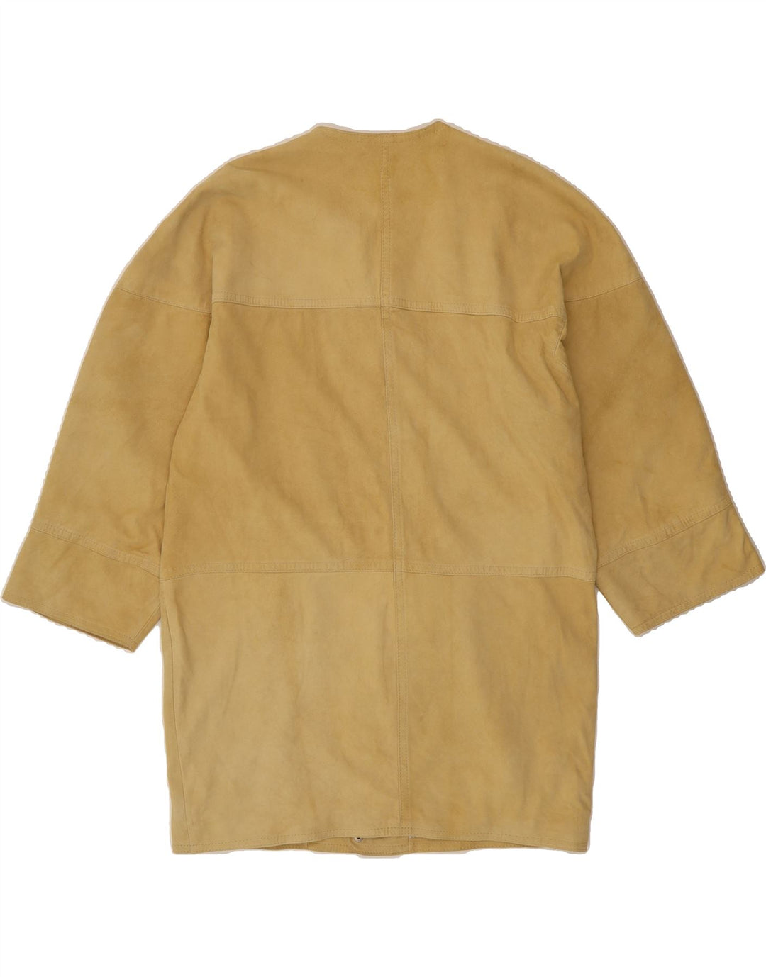 MARCCAIN Womens Oversized 3/4 Sleeve Suede Overcoat Size 3 Medium Beige Vintage Marccain and Second-Hand Marccain from Messina Hembry 