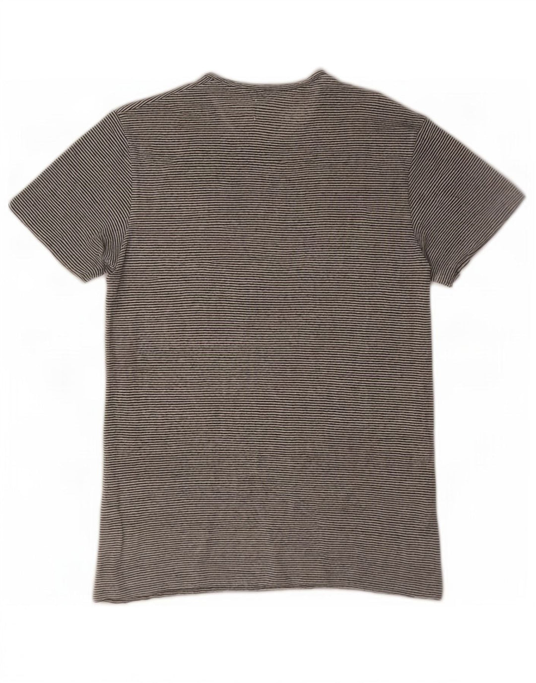 Zara Mens T-Shirt Top Small White Striped Linen
