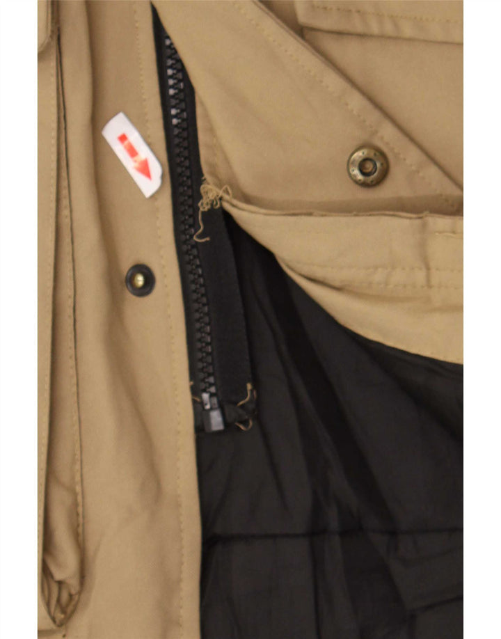 Jack & Jones Mens Hooded Parka Jacket UK 38 Medium Beige Polyester
