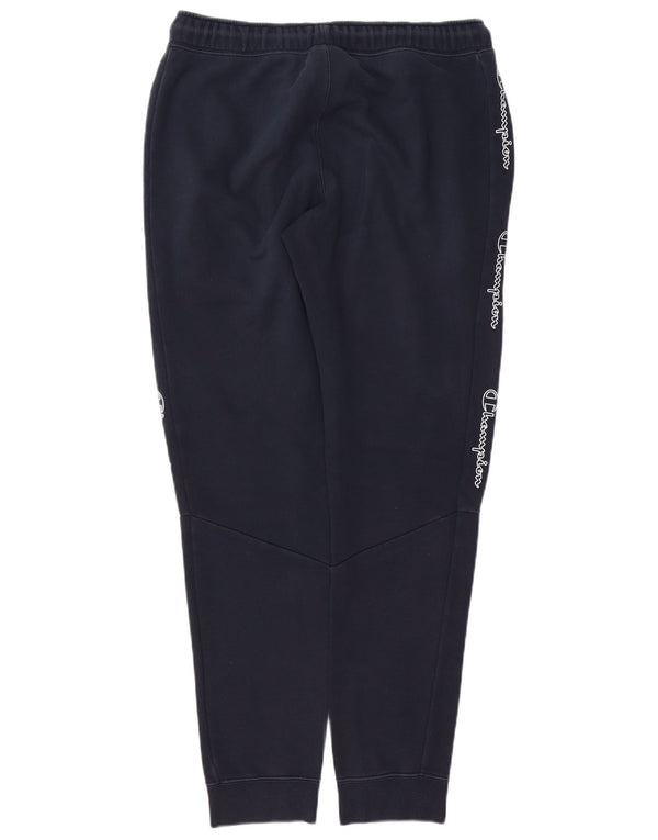 Champion Mens Graphic Tracksuit Trousers Joggers Medium  Navy Blue Cotton