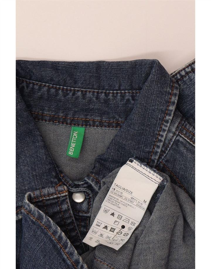 Camicia di jeans da donna Benetton UK 12 Cotone blu medio