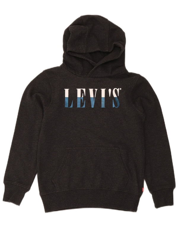 Levi's Boys Graphic Hoodie Jumper 11-12 Years Grey Cotton